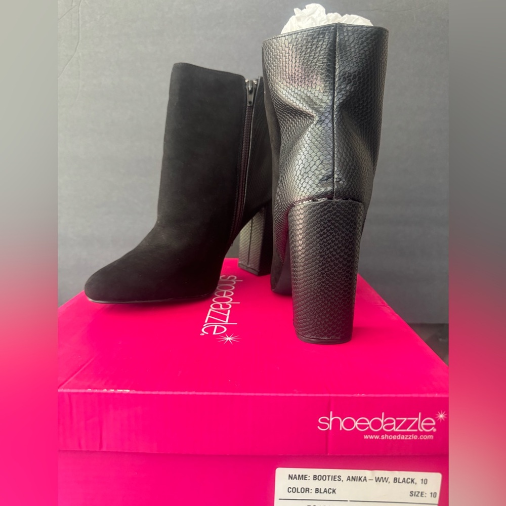 ShoeDazzle Booties Anika Black Size 10